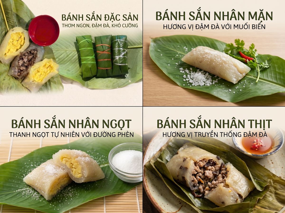 Bánh sắn Phú Thọ gói lá, hấp nóng giao tận tay